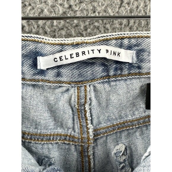 NWT Celebrity Pink The Bobby Denim Shorts Womens Size 7 Hi Rise Distressed Jeans - Picture 12 of 16